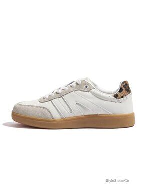 Women's Retro Fashion Sneakers Premium Suede Leather Gum Sole Low Top Casual
